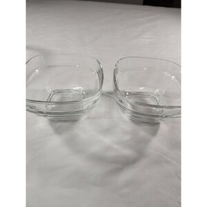 Rubbermaid Glass Bowl Set 2 Square Clear 1 Cup  7N68 no lids